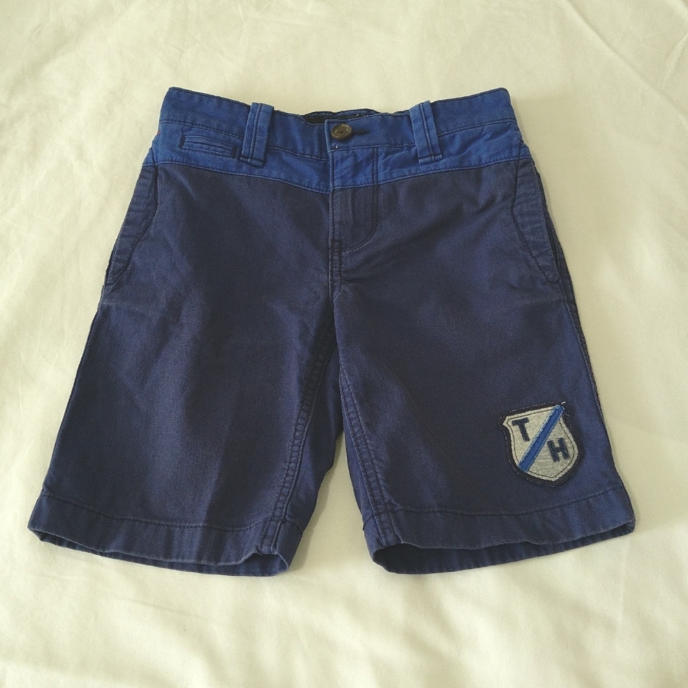 Tommy Hilfiger Boys 2 Shorts Bundle Navy Blue And Plaid Size 7 - Picture 5 of 8